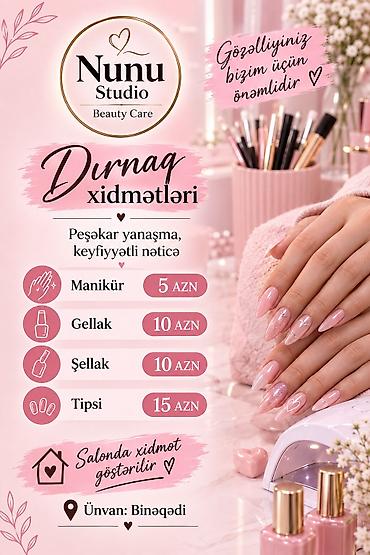 Nunu Studio – Dırnaq xidmətləri Peşəkar yanaşma, keyfiyyətli nəticə lalafo.az -da Nunu Studio – Dırnaq xidmətləri Peşəkar yanaşma, keyfiyyətli nəticə