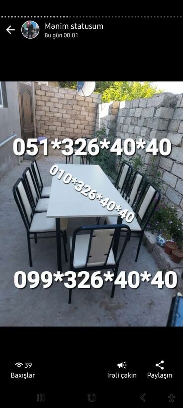 Masa və oturacaq dəstləri: Mətbəx üçün, Yeni, Açılmayan, Dördbucaq masa, 4 stul -da lalafo.az — 23 Masa və oturacaq dəstləri: Mətbəx üçün, Yeni, Açılmayan, Dördbucaq masa, 4 stul — 23