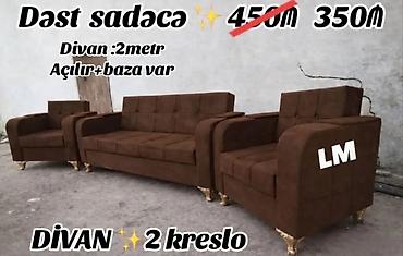 puf kreslo: Yeni, Divan, 2 kreslo, Divan, Bazalı, Açılan — 1
