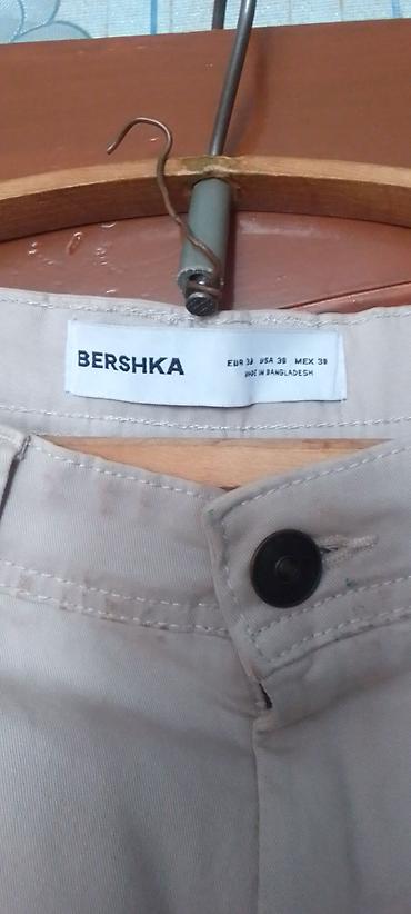 Брюки: Классические Мужские брюки, Bershka, M, цвет - Бежевый — 3