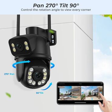 p47 wireless: Wifi Kamera Hərəkət olan istiqamətə dönmə funksiyası var; Kamera 4 mp