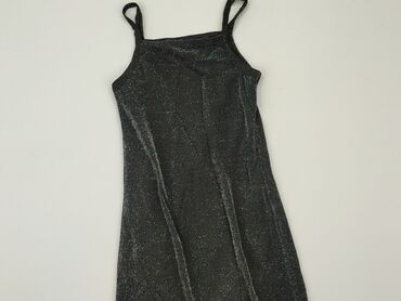 czarna dluga sukienka z rozcieciem: Сукня, 10 р., 134-140 см, стан - Задовільний