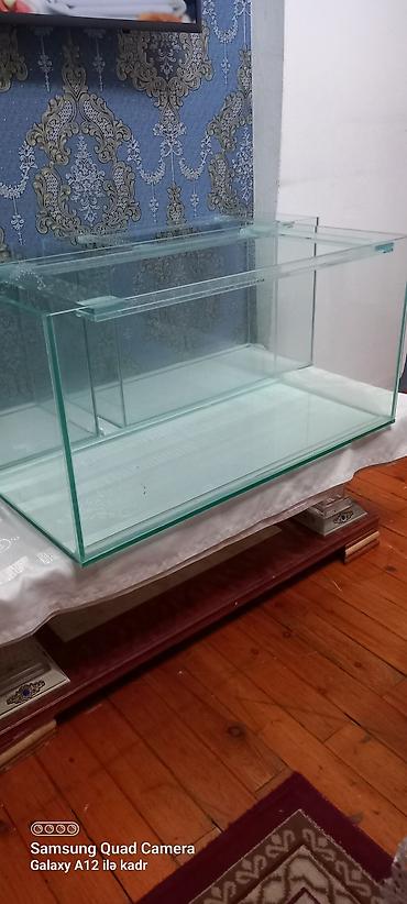 Akvariumlar: Salam 85 litrlik akvarium cəmi 40 azn akvarium təzədi istifadə — 1