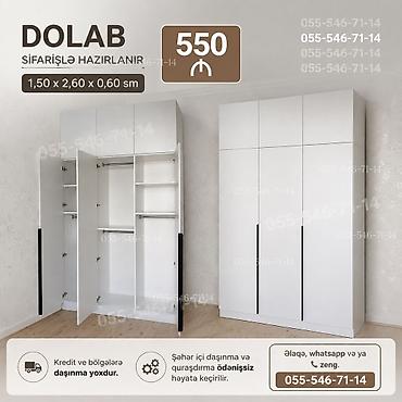 Düz dolab, Paltar üçün, Açılan, Korpuslu, 3 qapılı