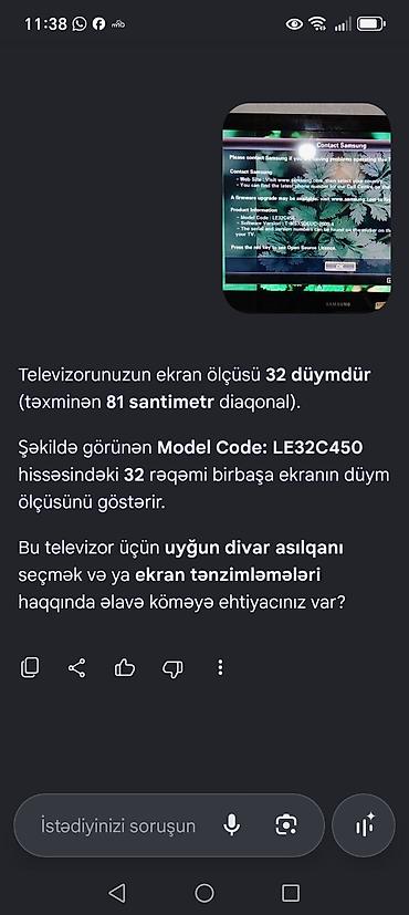 Televizorlar: Samsung LE32C450 LCD televizor - Ekran diaqonalı: 32 düym (təxminən — 5