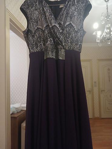 Ziyafət donları: 1) Bəzəkli yaxalı maxi don - Rəng: tünd bənövşəyi - Model: qolsuz — 11