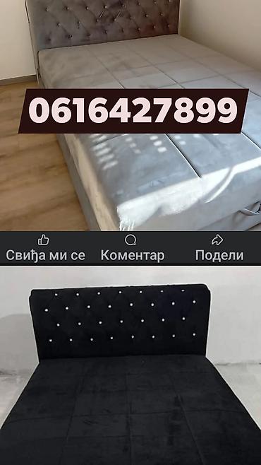 Kreveti: Bračni krevet sa uzglavljem, dimenzije 200 × 160 cm. - Tapacirano — 3