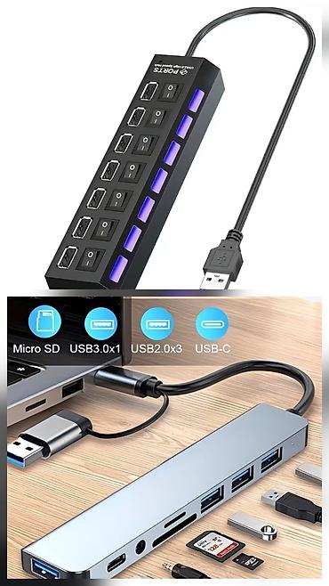 prınter: USB hub və çoxportlu adapter seti Məhsulun xüsusiyyətləri: - 7-portlu — 1