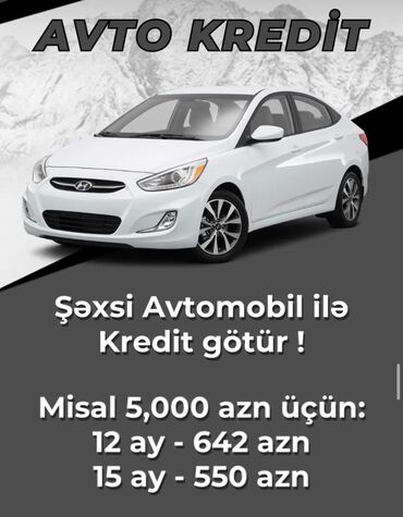 Şəxsi avtomobilinizlə kredit götürmək imkanı təklif olunur. Bu xidmət