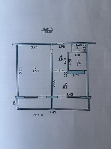 1 комната, 37 м², Таш-Рабат ТРЦ 106 серия, 7 этаж, Косметический ремонт