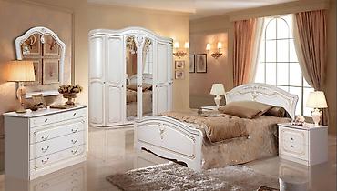 Спальные гарнитуры: Спальный гарнитур, Б/у, Двуспальная кровать, Белоруссия, МДФ, Самовывоз, цвет - Белый — 1