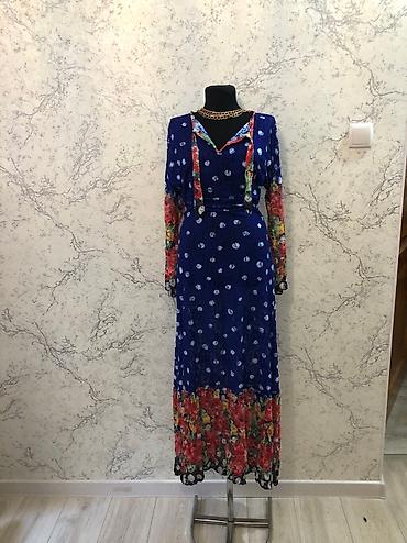 Повседневные платья: Бархатное платье бирюзовое платье без подклада юбка, туничка — 5