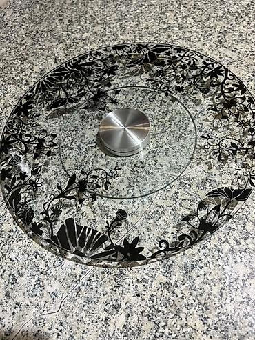 su traplari: Şüşə “lazy Susan” fırlanan servis altlığı - Material: qalın, şəffaf — 1