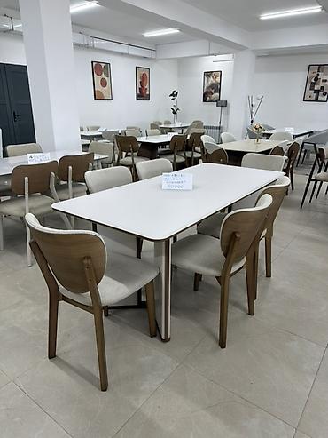 study table: Обеденная группа: прямоугольный стол + 6 стульев. Стол: - Размер — 4