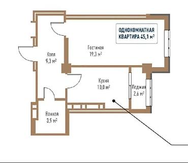 Продажа квартир: 1 комната, 45 м², ул. Горького / Алматинка 2 этаж — 2