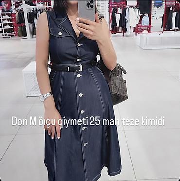 gundəlik don: Denim (cins) don – M ölçü. - Model: qolsuz, yaxası üçbucaq (V-yaxa — 1