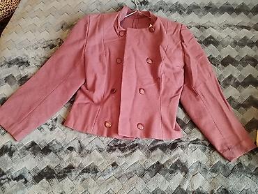 colins bayan mont: Qadın klassik jaket – güllü-çəhrayı rəng - Model: qısa kəsim, beldə — 2