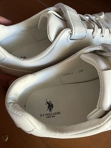 polo krasovka: U.S. Polo Assn. ağ rəngli uniseks krossovkalar - Model: 1008-L - — 4