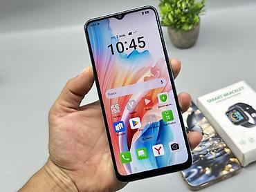 Уюлдук телефондор жана аксессуарлар: Oppo A18, Колдонулган, 128 ГБ, түсү - Көгүлтүр, 2 SIM — 1