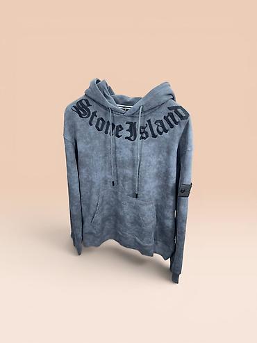 nike tech flecce: Толстовка с капюшоном Stone Island - Модель: худи с крупной вышивкой — 2