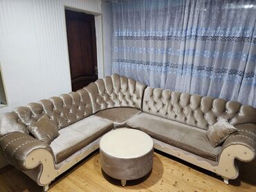künc divan islenmis: Угловой диван, Б/у, Велюровая ткань