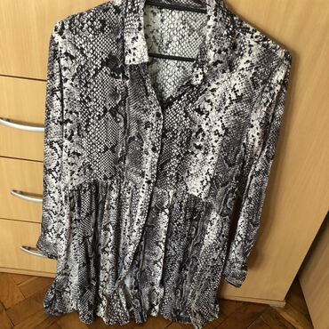 svečane bluze i tunike: L (EU 40), Pamuk, Leopard, krokodil, zebra, bоја - Crna