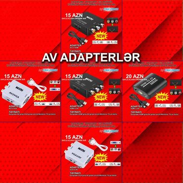 Masaüstü kompüterlər və iş stansiyaları: AV/RCA/Tülpan Adapterlər 🚚Metrolara və ünvana çatdırılma var