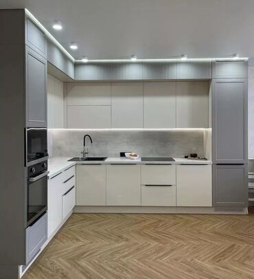 Sifarişlə mətbəx mebeli: Sifarişlə mətbəx dəsti, Özü çəkən petlələr, Sadə laminat, Kredit var, Rayonlara çatdırılma, Pulsuz çatdırılma — 5