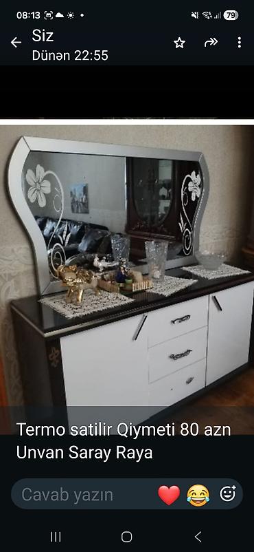 dekarativ gullər: Termo konsol güzgü ilə - Material: laminat/termo üzlü mebel səthi — 1