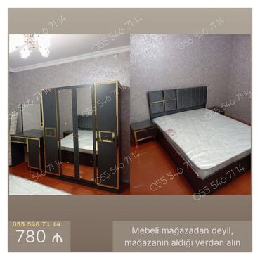 Ev üçün digər mebel: İkinəfərlik çarpayı, Dolab, Termo, 2 tumba, Yeni