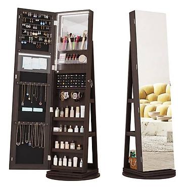 Ormari: Rotacioni ormar za nakit i šminku sa ogledalom u punoj visini - 2-u-1 — 2