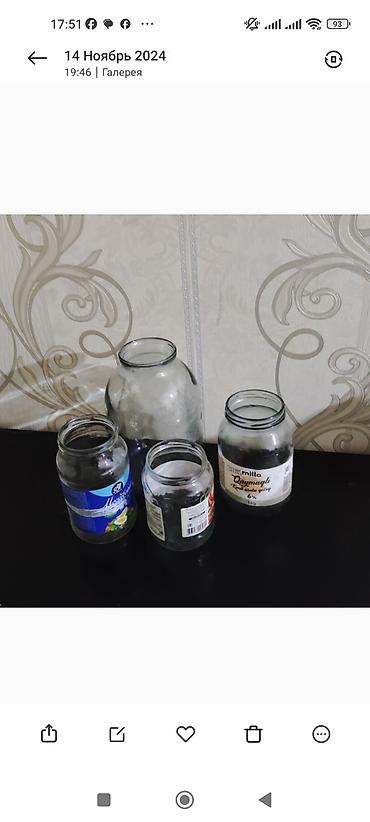 Şüşə bankalar - Ölçülər: 3 kilo, 2 kilo, 1 kilo, 900 q, 700q