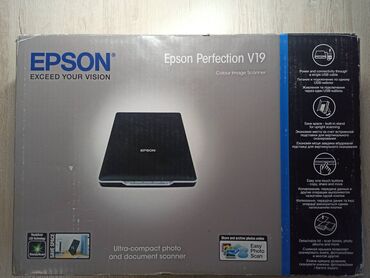 купить бу принтер лазерный: Сканер epson perfection v19. Как новый. Полный комплект. -легкий
