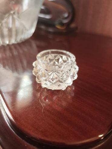 peç: 6 ədəd var Şüşə salfet halqası (napkin ring) - Material: şəffaf şüşə — 1