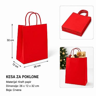 KMT Kraft papirna kesa, crvena – 278694 - Brend: Kmt style -