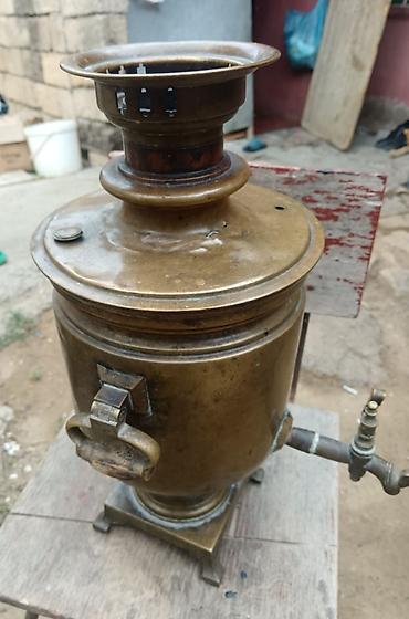 samovar 5l: Qədim samovar, 1882 il, Latun, Vəziyyəti: Yaxşı — 3