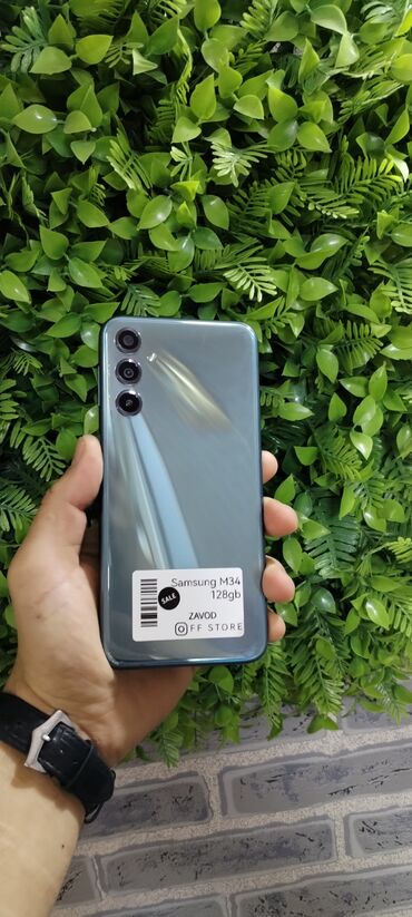 planşet telfon: Samsung Galaxy M34 5G, 128 GB, rəng - Boz, Barmaq izi