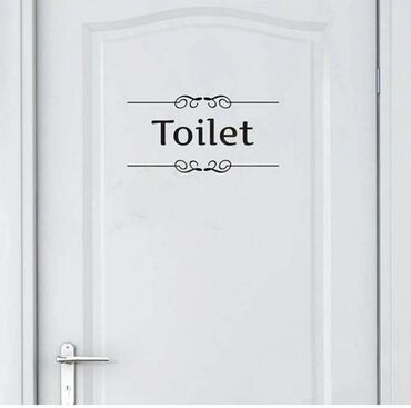 наклейки для ноутбука: Наклейка, стикер на дверь, с надписью " Toilet". Размер 28 см х 15 см