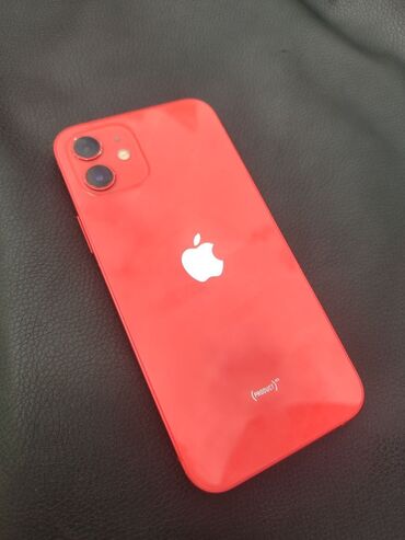 Мобильные телефоны и аксессуары: IPhone 12, Б/у, 64 ГБ, Красный, Защитное стекло, Чехол, 88 %