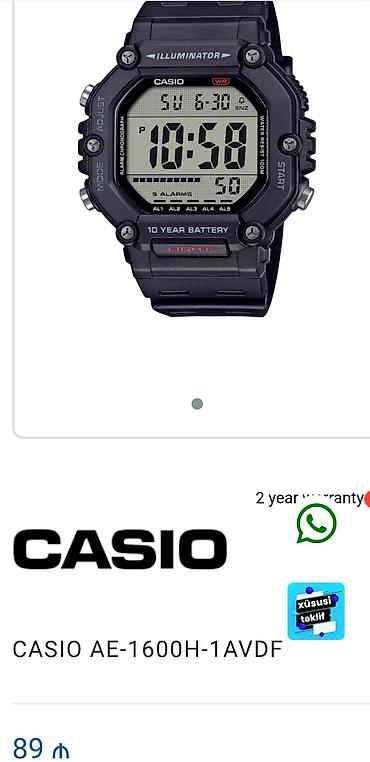 Qol saatları: Yeni, Qol saatı, Casio, rəng - Qara — 7