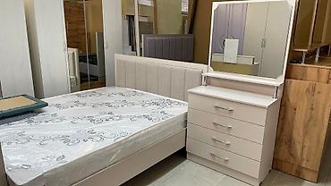 Спальные гарнитуры: Спальный гарнитур, Новый, Двуспальная кровать, Шкаф, Комод, ДСП, Бесплатная доставка, цвет - Серый — 8