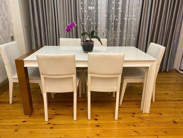balkon üçün stol stul: Qonaq otağı üçün, Kvadrat masa, 6 stul, Türkiyə
