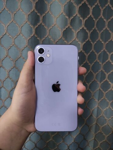 масла телефон: IPhone 11, Колдонулган, 64 ГБ, Deep Purple, Коргоочу айнек, Каптама, 75 %