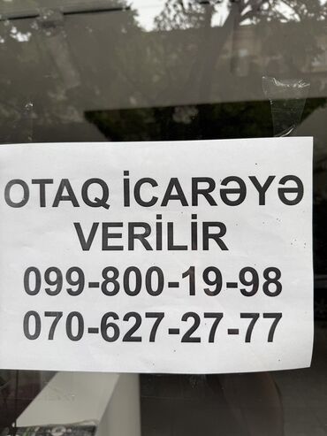 Otaqların uzunmüddətli kirayəsi: Otaq icarəyə verilir. Əlaqə nömrələri: 099-800-19-98 və 070-627-27-77