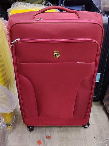 trolly bag: Дорожный чемодан на колёсах, мягкий корпус, цвет бордовый. - — 1