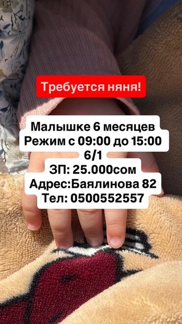 пекарь кондитер вакансии: Талап кылынат Бала багуучу Толук эмес жумуш күнү