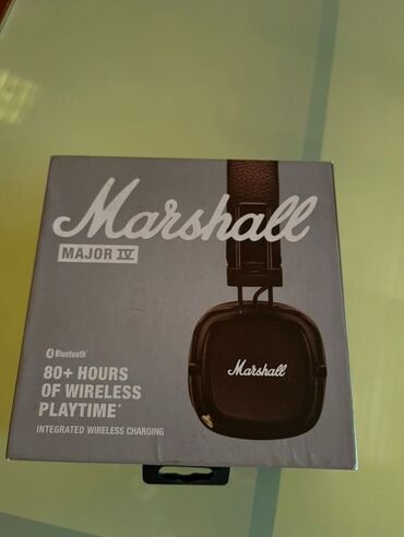 qulaqliq temiri: İşlənmiş Simsiz (Bluetooth) Qulaqcıqlar, Marshall, rəng - Qara