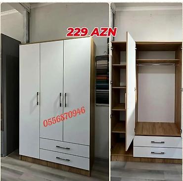 ucuz taxtlar: Ağ rəngdə çoxfunksiyalı paltar dolabları Variantlar: - 6 qapılı — 10