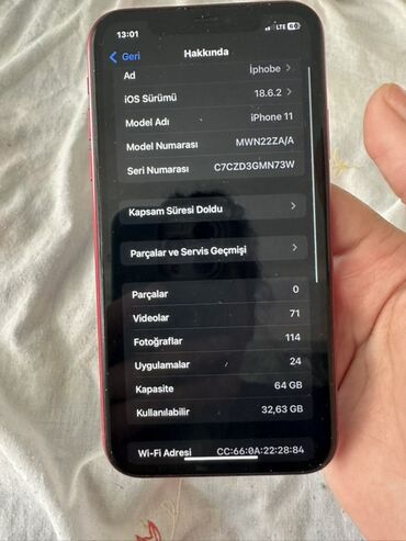 iphone 7 s 128gb: IPhone 11, 64 GB, Qırmızı