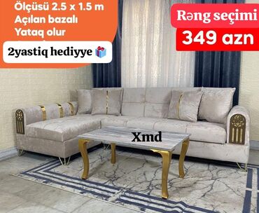 Masa və oturacaq dəstləri: Künc divan, Yeni, Açılan, Bazalı